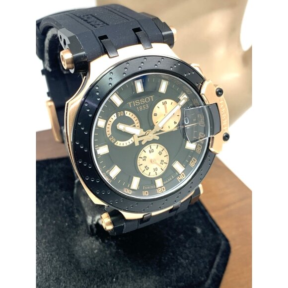 Tissot Mens Watch T-Race Chronograph Swiss Quartz Rose Gold Black T1154173705100 - Picture 14 of 15